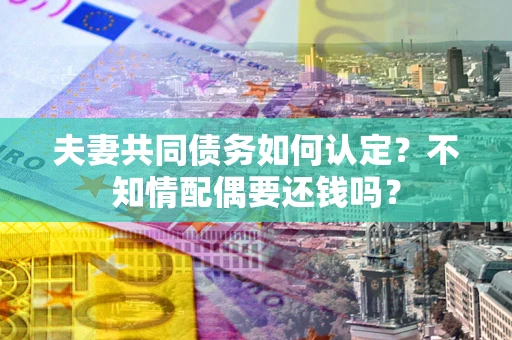 武汉夫妻共同债务如何认定？不知情配偶要还钱吗？